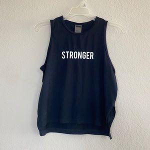 Stronger Black Cropped Tank Top
